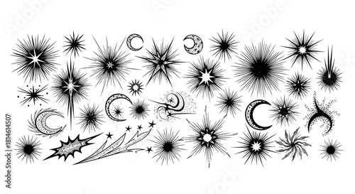 Celestial magic awaits you with these dazzling star and moon designs for any project you can imagine