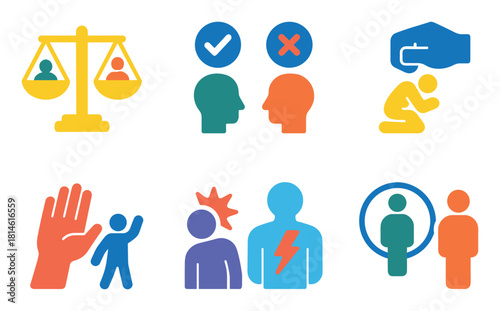 Colorful Injustice Icons