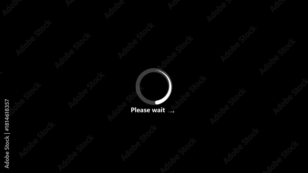 minimalist-loading-spinner-animation-please-wait-text-dark-background