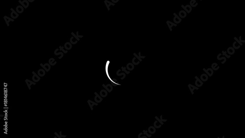 White curved line animation on black background abstract motion graphic video