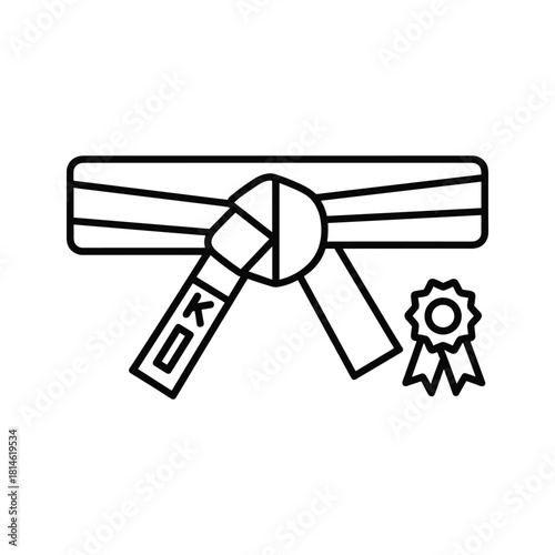 Black belt with award isolated on for martial arts training