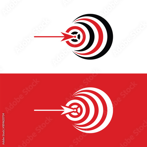 Reach your goals with this dynamic target logo, perfect for any business striving for success and impact, conveys precision, focus, and achievement