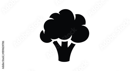 Broccoli silhouette isolated on white background
