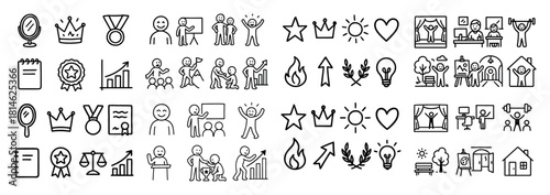 Achievement and success icons collection