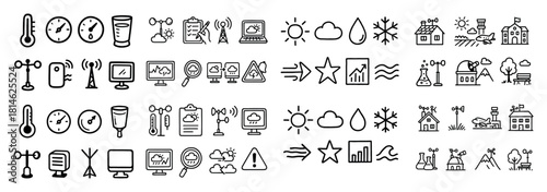 Weather icons collection in minimal design