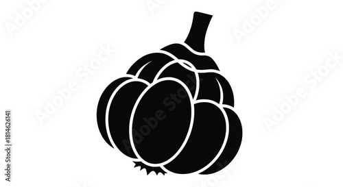Black silhouette of an artichoke isolated on white background silhouette