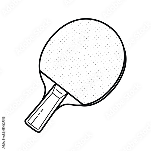 Outline drawing of a ping pong paddle isolated on for sport