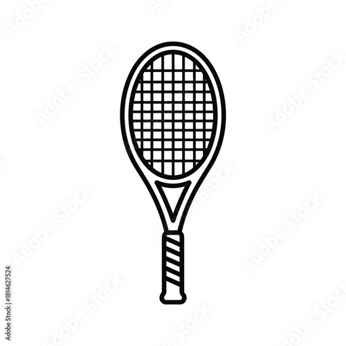 Tennis racket outline isolated on for sport and recreation