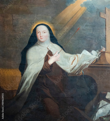 Fényképezés Painting (19th century) of Saint Teresa of Avila or Sainte Thérèse d'Avila