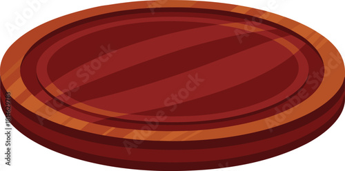 Vintage wooden barrel top view illustration
