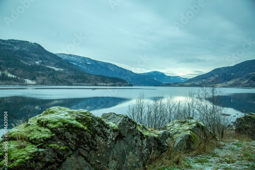 lake and mountains