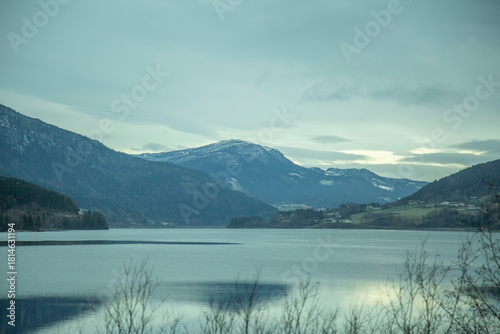 lake and mountains
