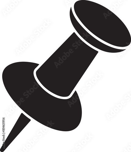 Black pushpin silhouette concept