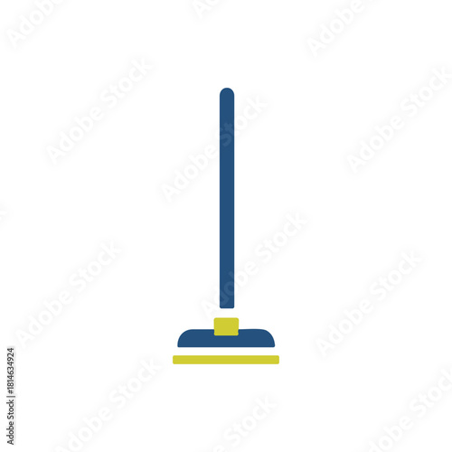 Cleaning mop icon logo flat vector design