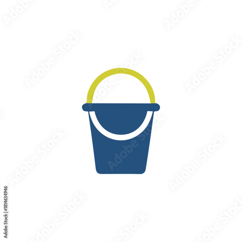 Water bucket icon logo flat vector design