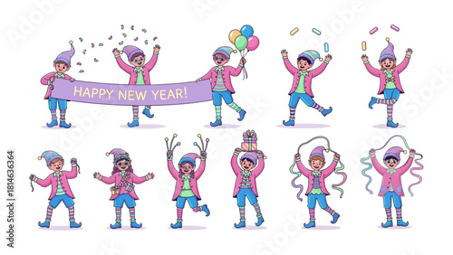 Festive Celebration of joy: Adorable gnomes frolic in a joyous celebration, embracing the spirit of the occasion, filled with cheer and delight. 