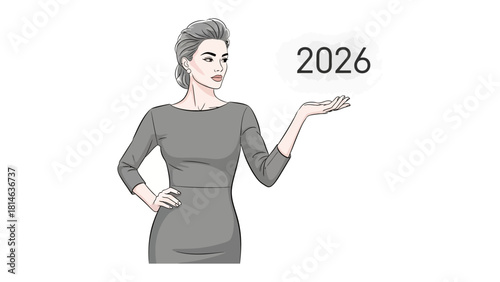 Vision of 2026: A confident figure gazes into the future, presenting the year 2026 as a symbol of planning, progress, and ambition.