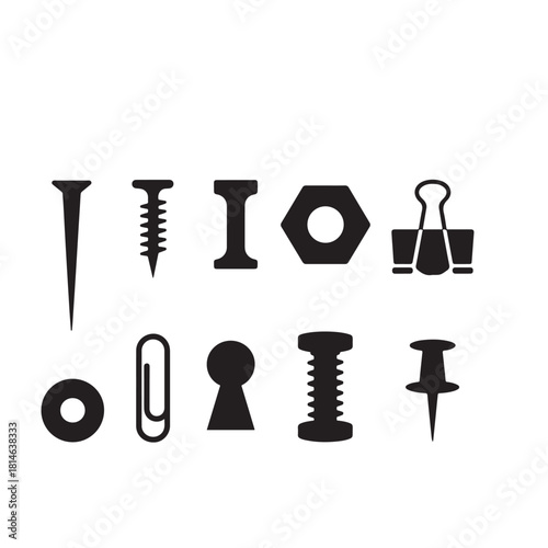 Office and Hardware Silhouette Set
