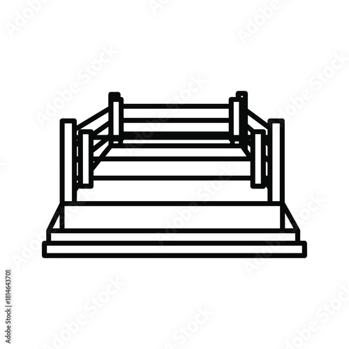 Boxing ring arena isolated on, a place for combat sports