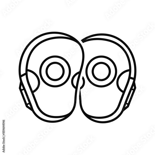 Outline icon of boxing gloves isolated on for martial arts