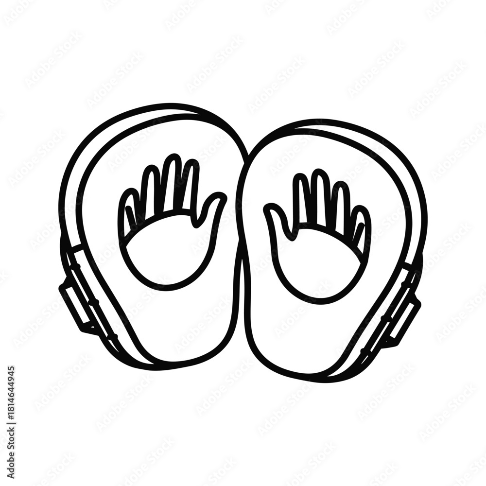 Obraz premium A pair of focus mitts isolated on, essential for boxing training