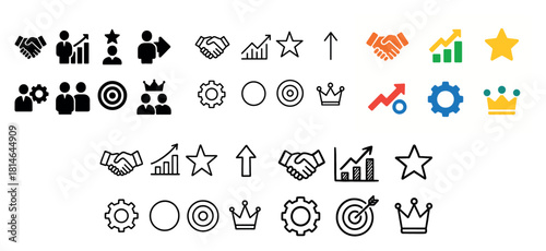Business icons: growth, success, teamwork