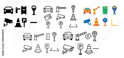 Car and parking icon set