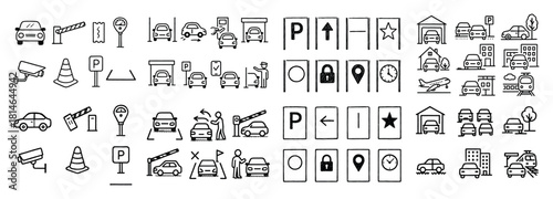 Parking and traffic icons collection
