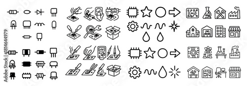 Electronics and science icon set