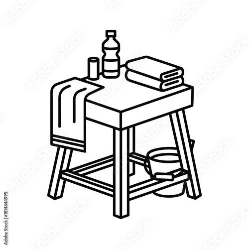 A cleaning station isolated on, a symbol of hygiene and care