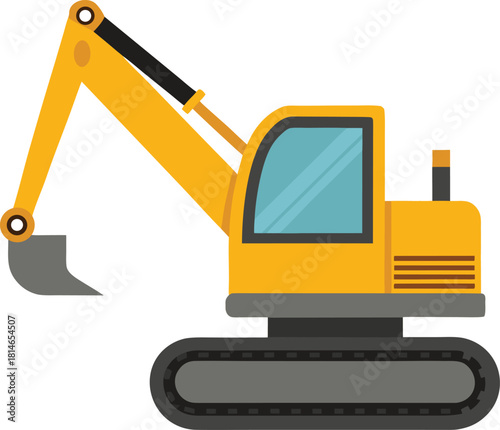 excavator on a white background