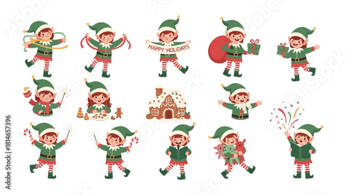 Festive Elves Collection: A delightful collection of playful elves, each brimming with Christmas cheer and holiday spirit, is ready to spread joy and create a whimsical festive atmosphere.