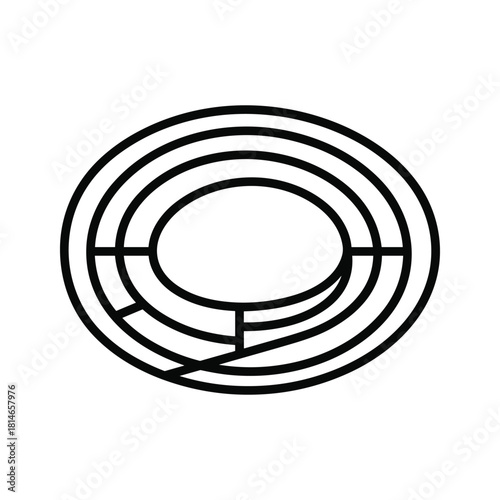 Running track icon isolated on for sports and athletics