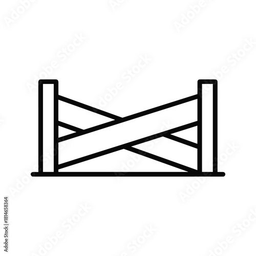 Simple line drawing of a hurdle isolated on for athletics