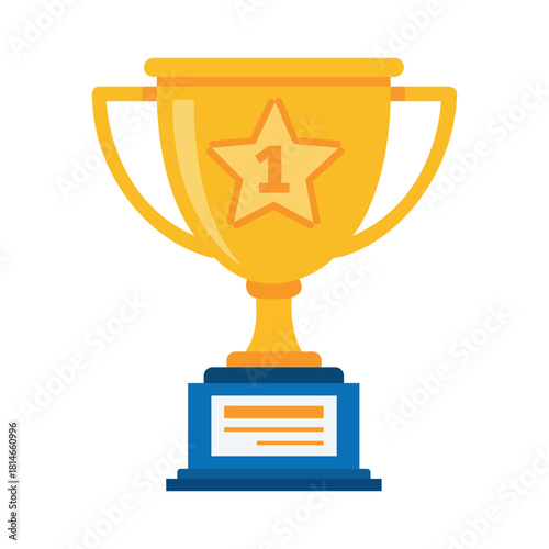Golden Winner Trophy Cup Icon First Place Award Illustration