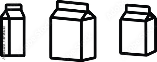 box of milk Icon Set Silhouette Vector Collection on a white background.
