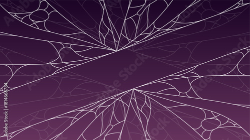 Spider Web On Dark Background Halloween Design Elements Spooky Scary Horror Decor Vector