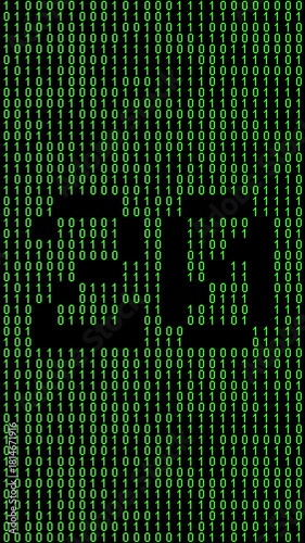 Single number 20, twenty, twentieth on animated matrix background