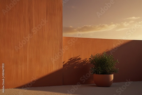 illustration vase plant outdoor background