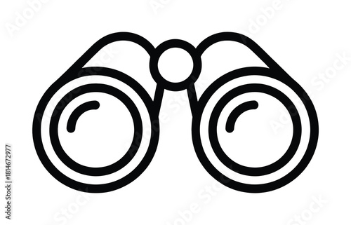 Binoculars Icon Isolated on White Background Simple Design for Searching and Observing with Optical Instrument Vector Illustration with Copy Space Exactly 200 Characters