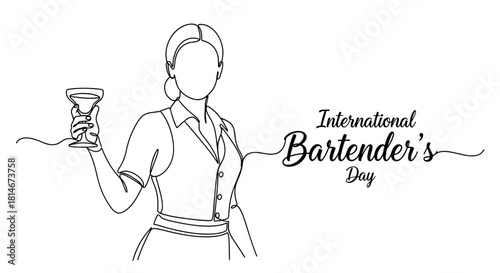 Bartender holding cocktail glass for International Bartender's Day  
