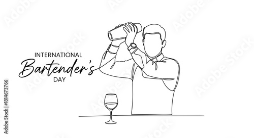 Bartender shaking cocktail in celebration of International Bartender's Day  