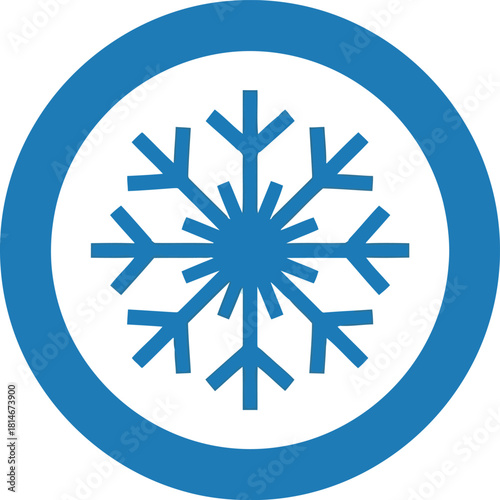 Frozen snowflake icon cold temperature symbol