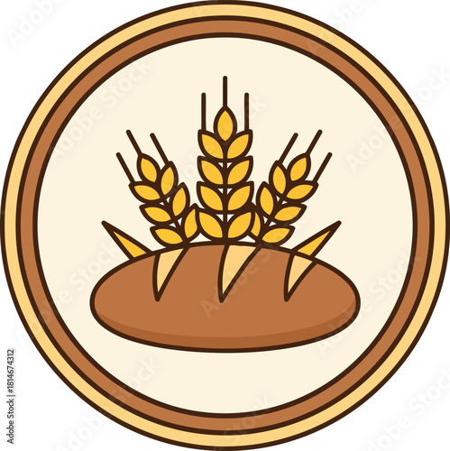 Artisan bread wheat icon