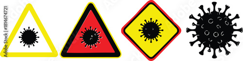 name(s): Warning Signs and Coronavirus Illustration Promoting Health Awareness and Safety Protocols during Gl.eps