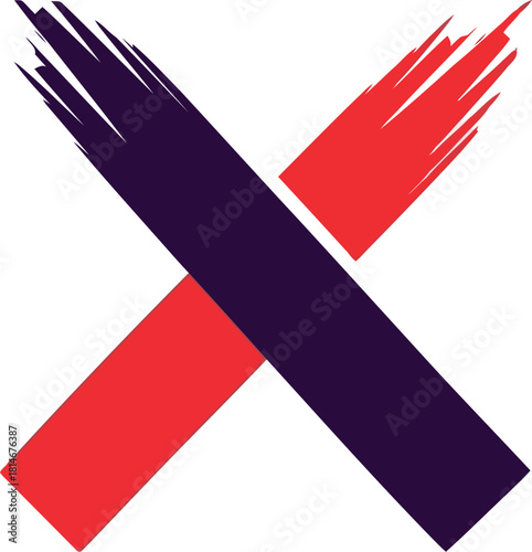 Free Download Bold red purple brush stroke x mark - GFXLoad