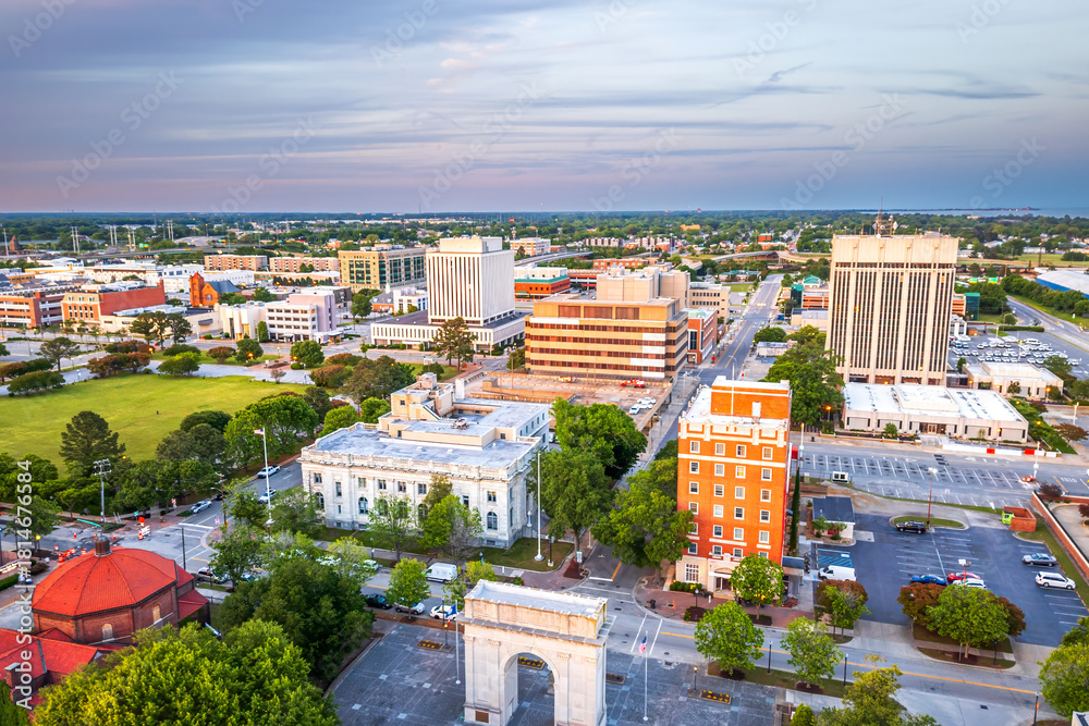 Obraz premium Newport News, Virginia, USA Cityscape 1658