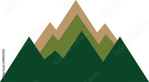 Geometric mountain peaks nature landscape icon