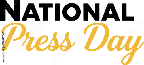 National press day typography black gold