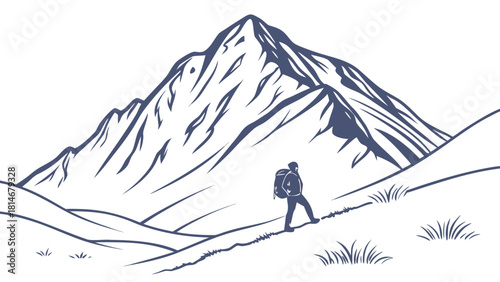 Ben Nevis mountain outline minimal